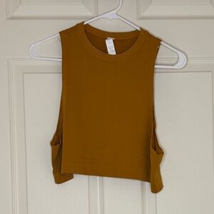 avocado Mustard Cropped Muscle Tank